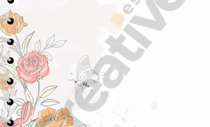 Aesthetic floral watercolor notebook cover