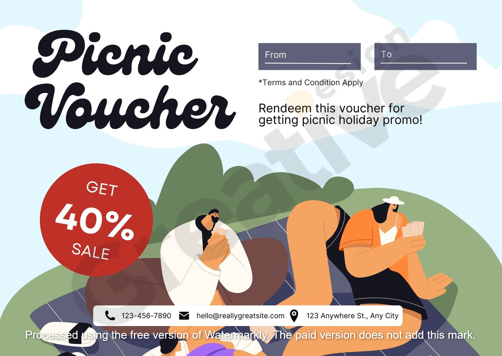 Picnic voucher template design