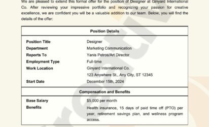 Beige modern professional job offer letter of recommendation