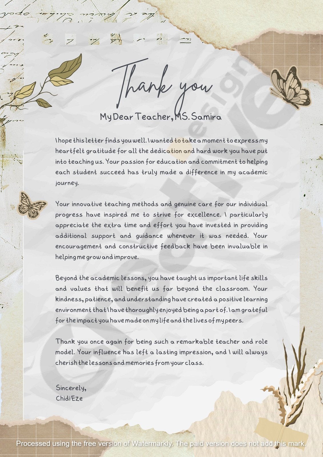 Others white playful thank you letter to teacher scrapbook a thoughtful and creative way show gratitude