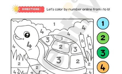 Color by number worksheet animals
