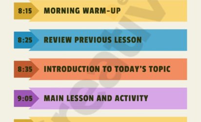 Colorful and modern playful class agenda poster
