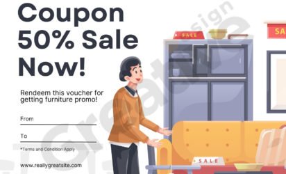 Coupon 50 sale template