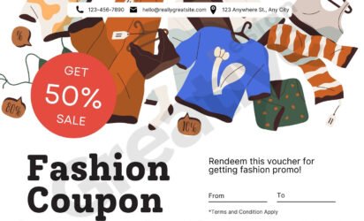 Fashion discount gift certificate template