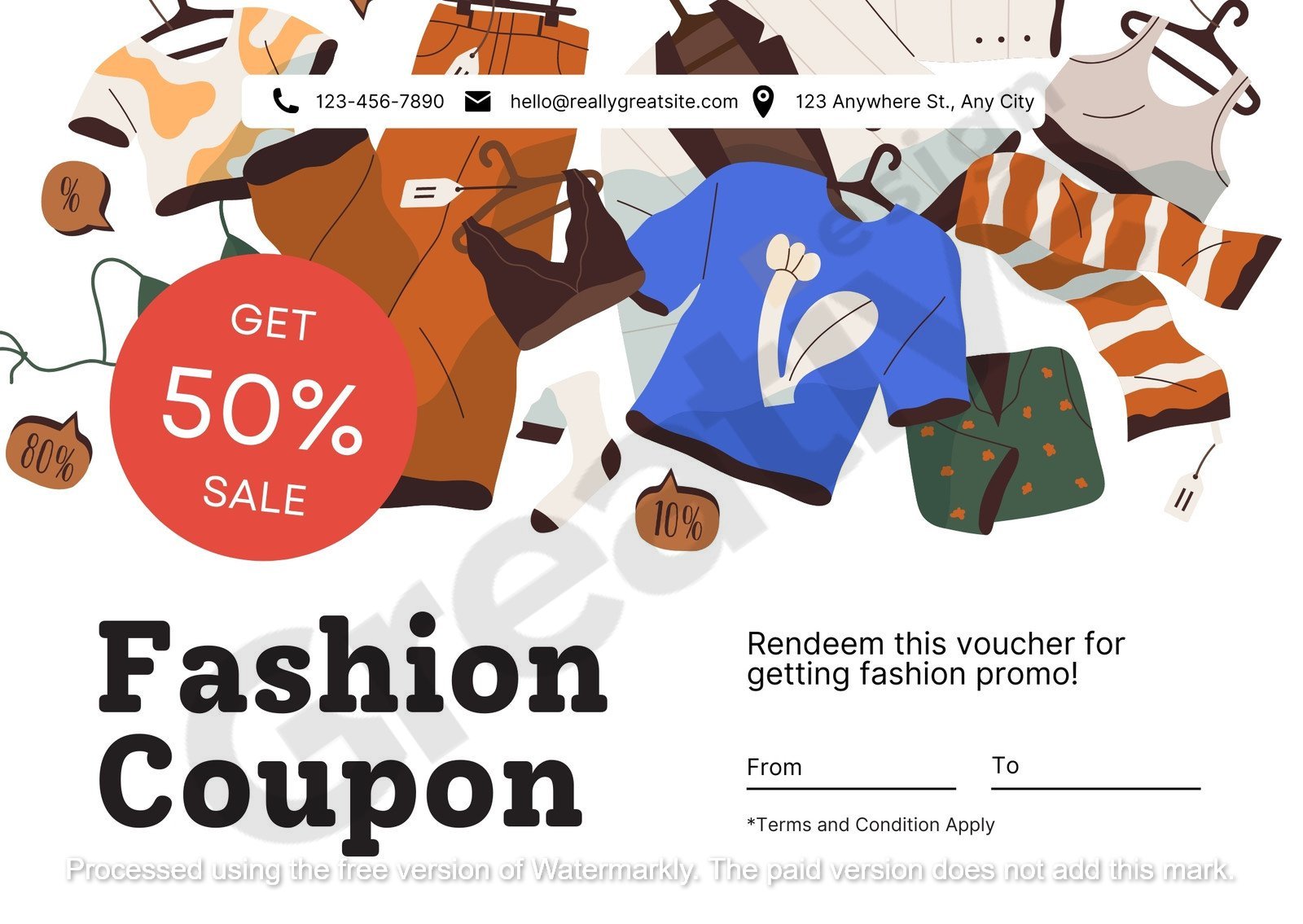 Voucher simple fashion gift certificate template free download & customize easily