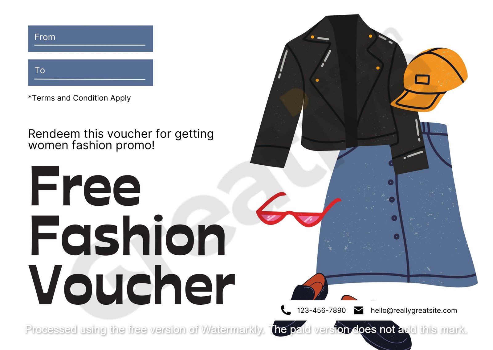 Voucher simple fashion gift certificate template free download & customize easily
