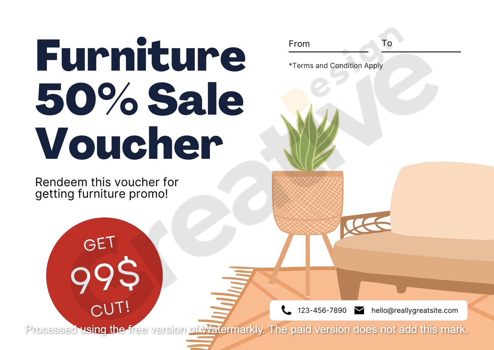 Furniture discount gift certificate template