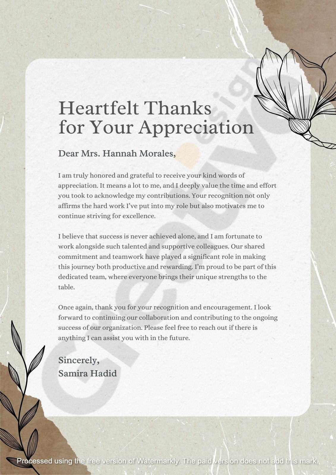 Others white green floral classic thank you letter for appreciation a guide to writing professional message