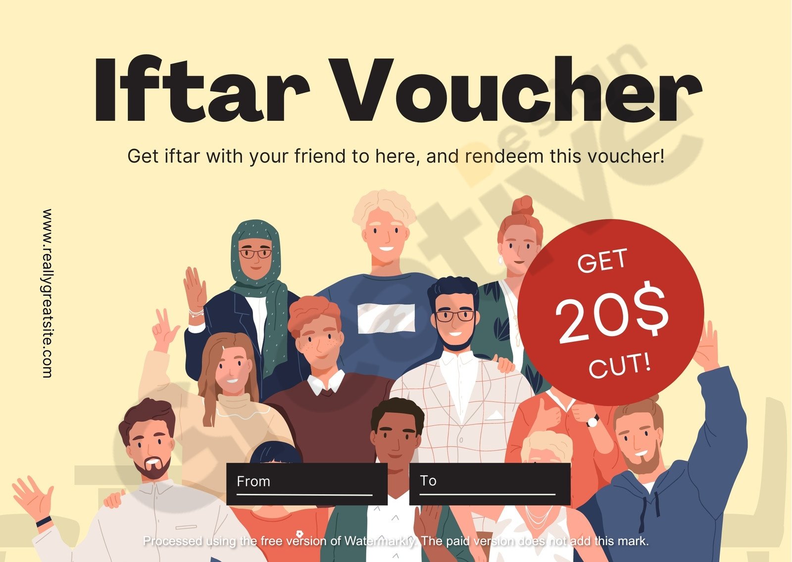 Voucher iftar template free & editable designs for ramadan offers