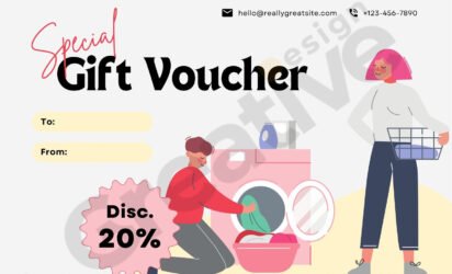 Laundry discount gift certificate template