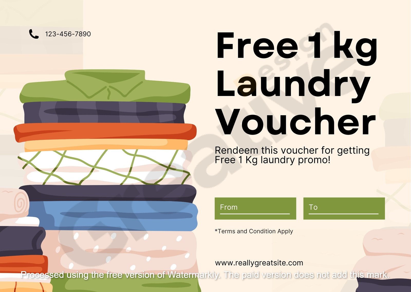 Laundry gift certificate template