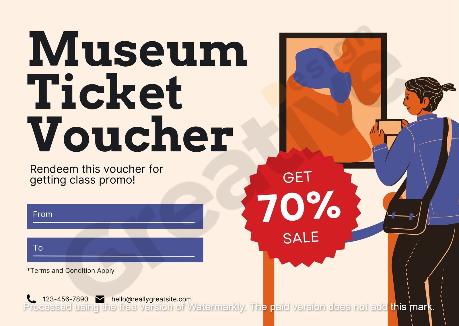Museum discount gift card template