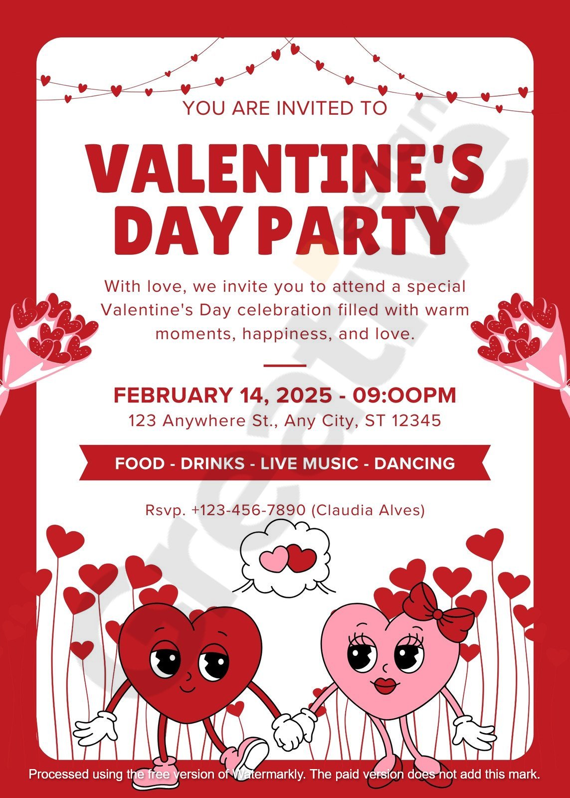 Invitation valentine s day party valentine's templates