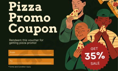 Pizza discount gift card template