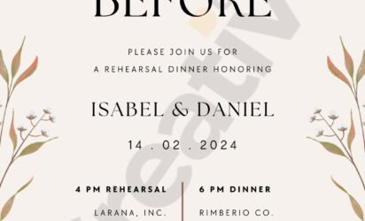 Rehearsal dinner invitation
