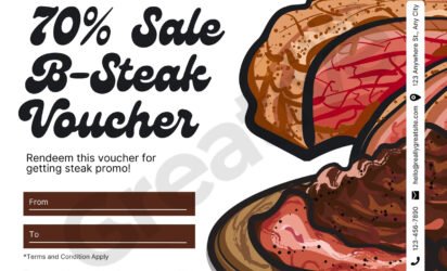 Sale b steak voucher template