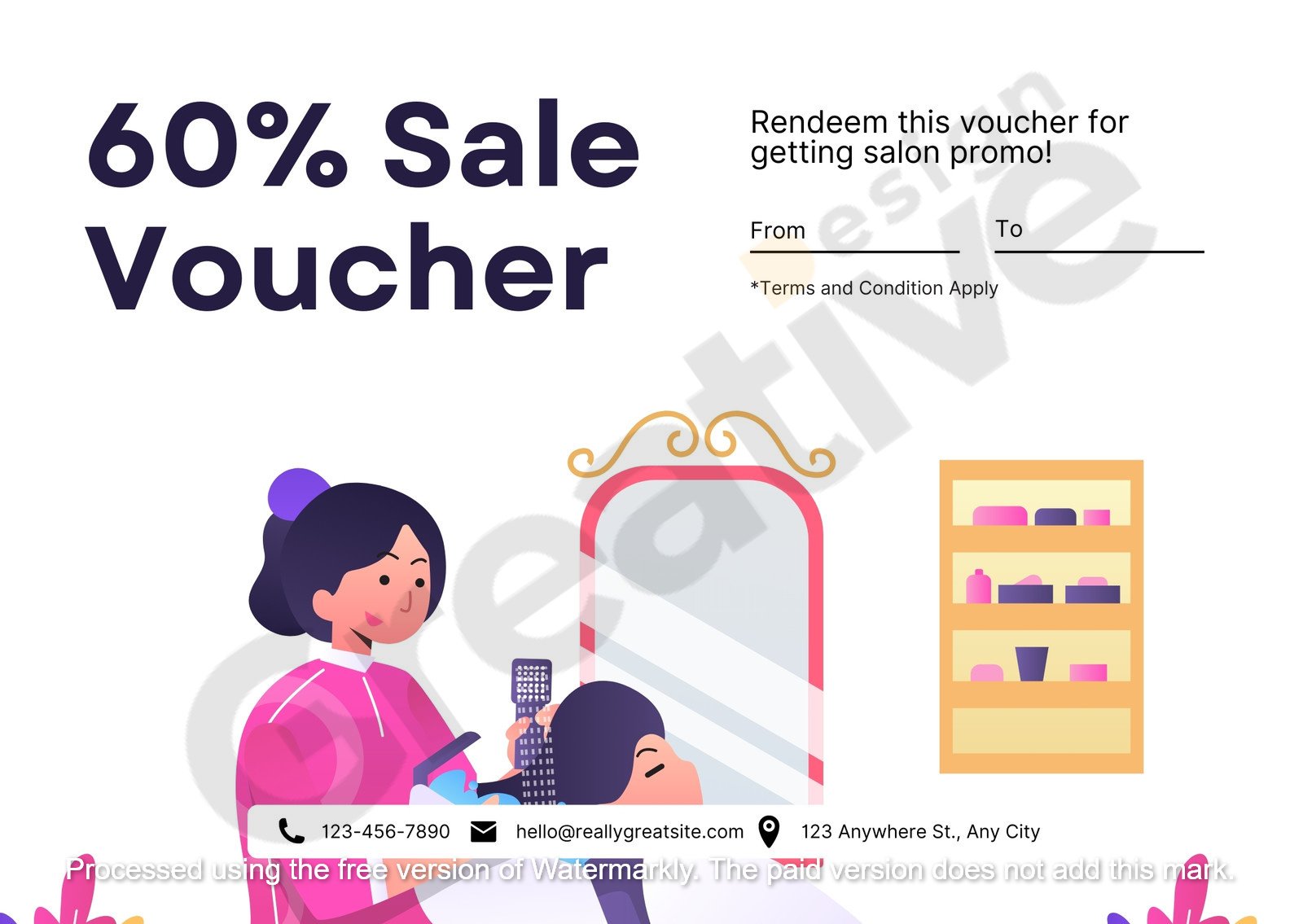 Voucher salon discount gift certificate template 60% sale canva create stunning coupons easily