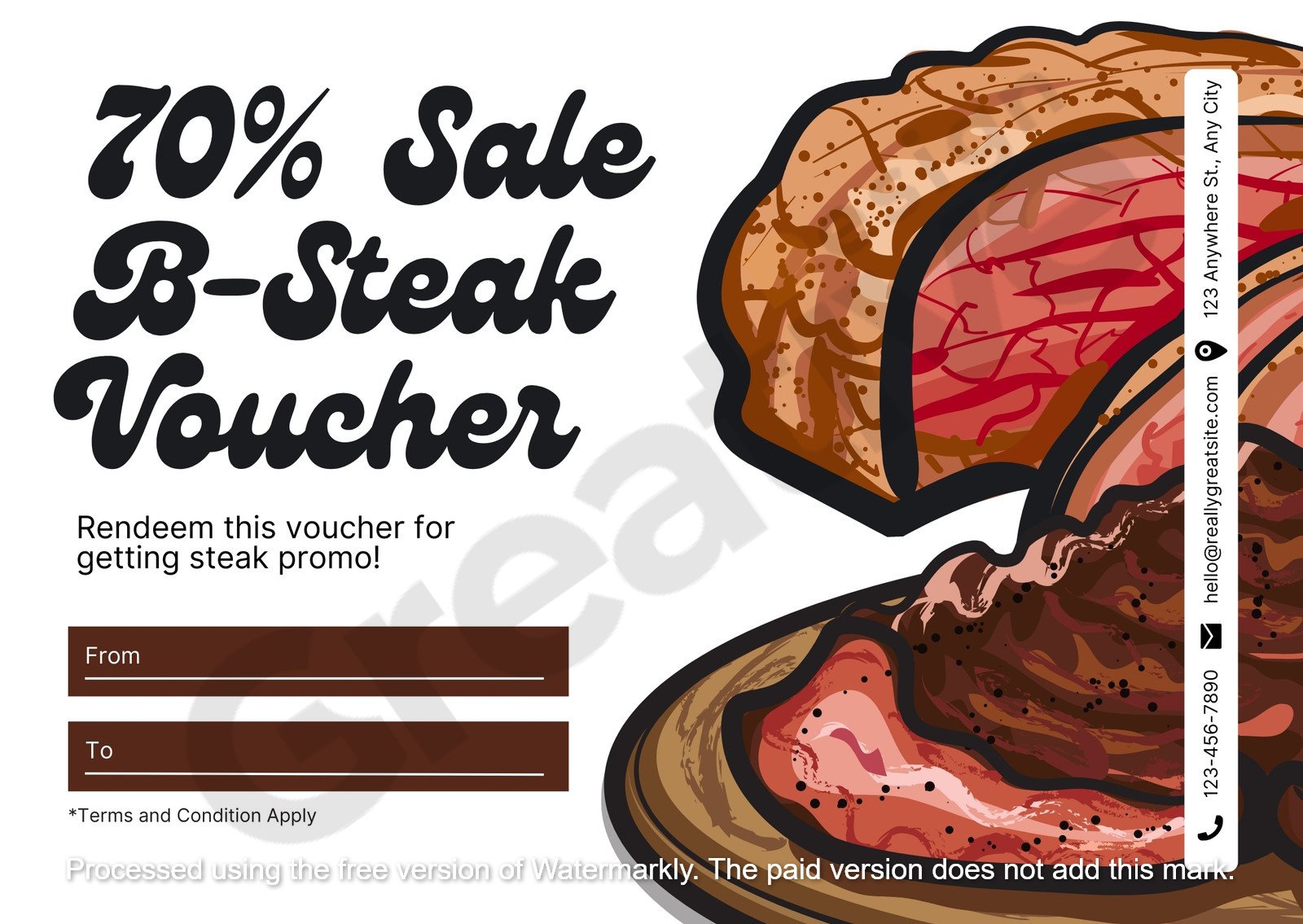 Steak discount gift certificate template