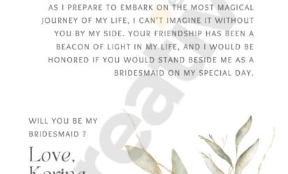 White floral watercolor will you be my bridesmaid wedding invitation