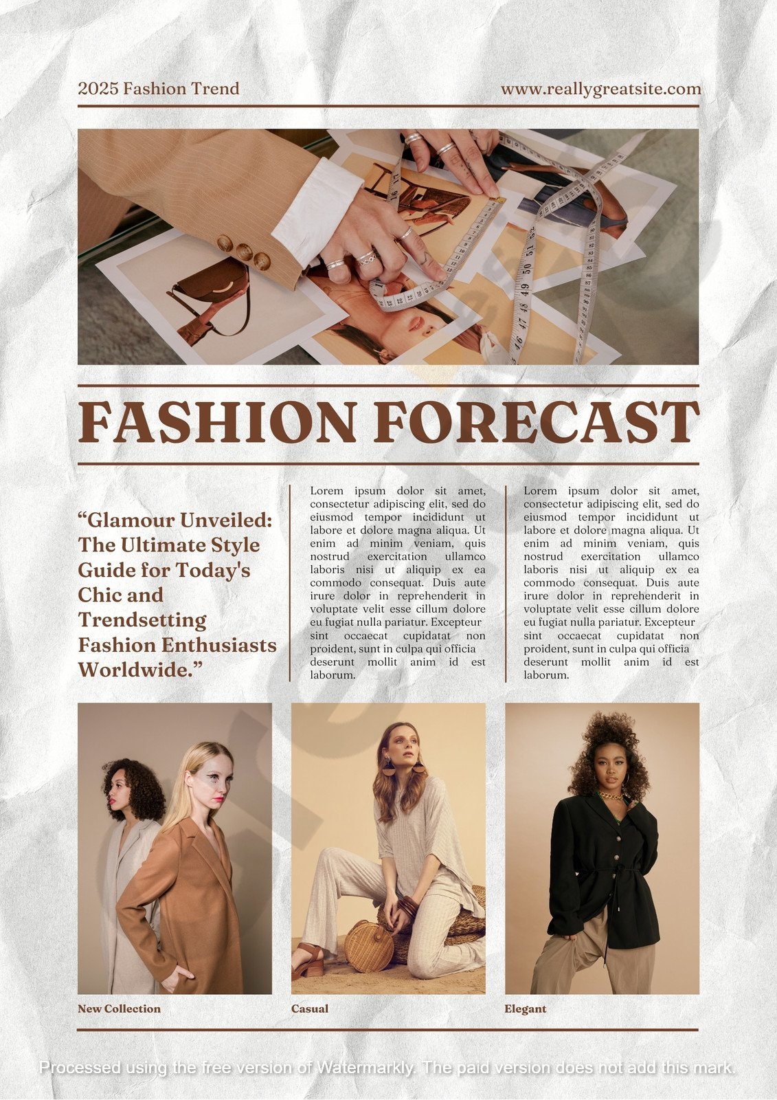 Beige and cream modern fashion newspaper poster