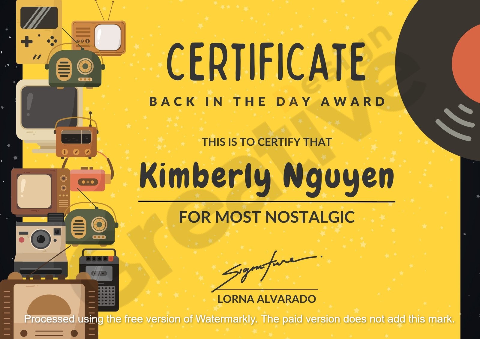 Certificate black brown yellow most nostalgic template a timeless design for special moments