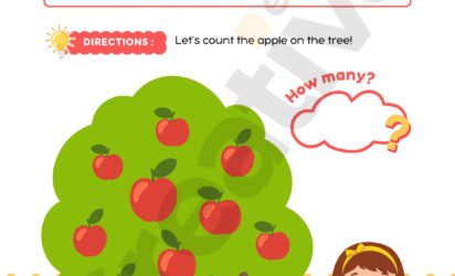 Counting fruits activity math worksheet playful illustrative