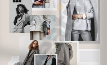 Greyscale simple photo collage poster