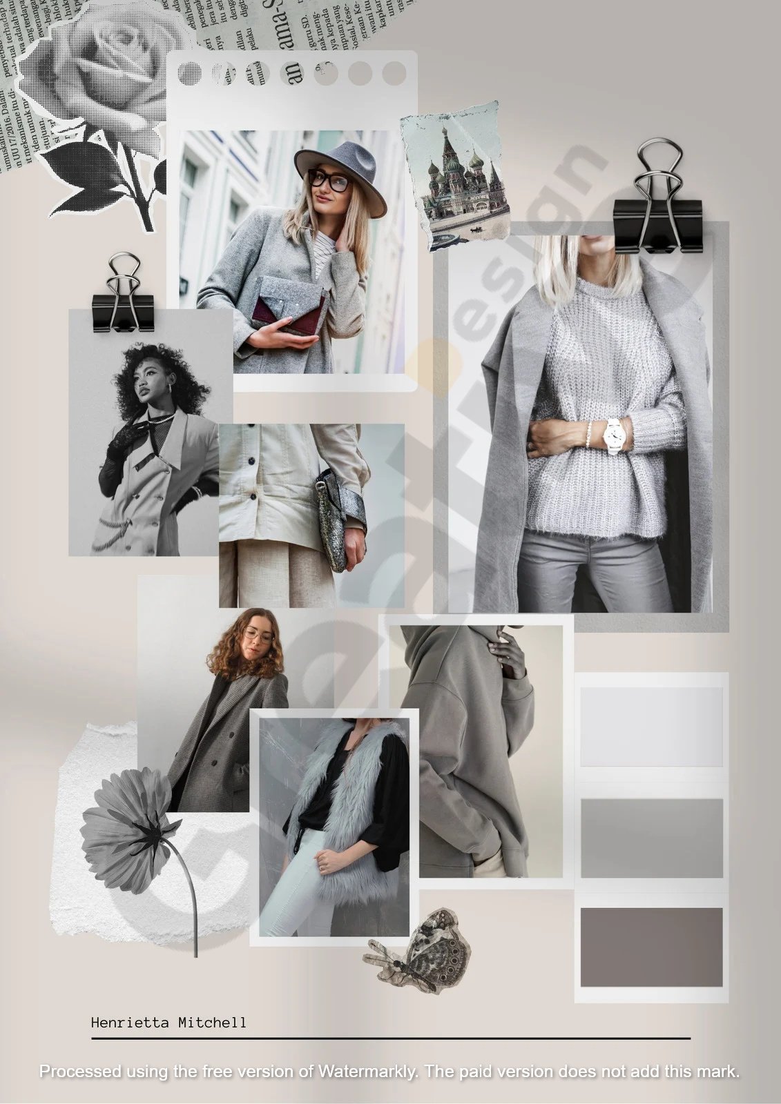 Greyscale simple photo collage poster