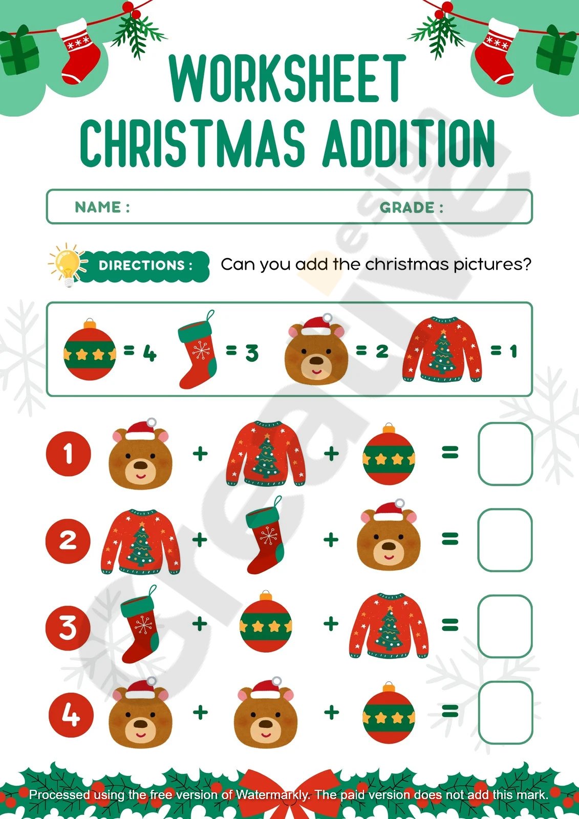 Worksheet playful colorful christmas math addition worksheets fun learning activities for the holiday season