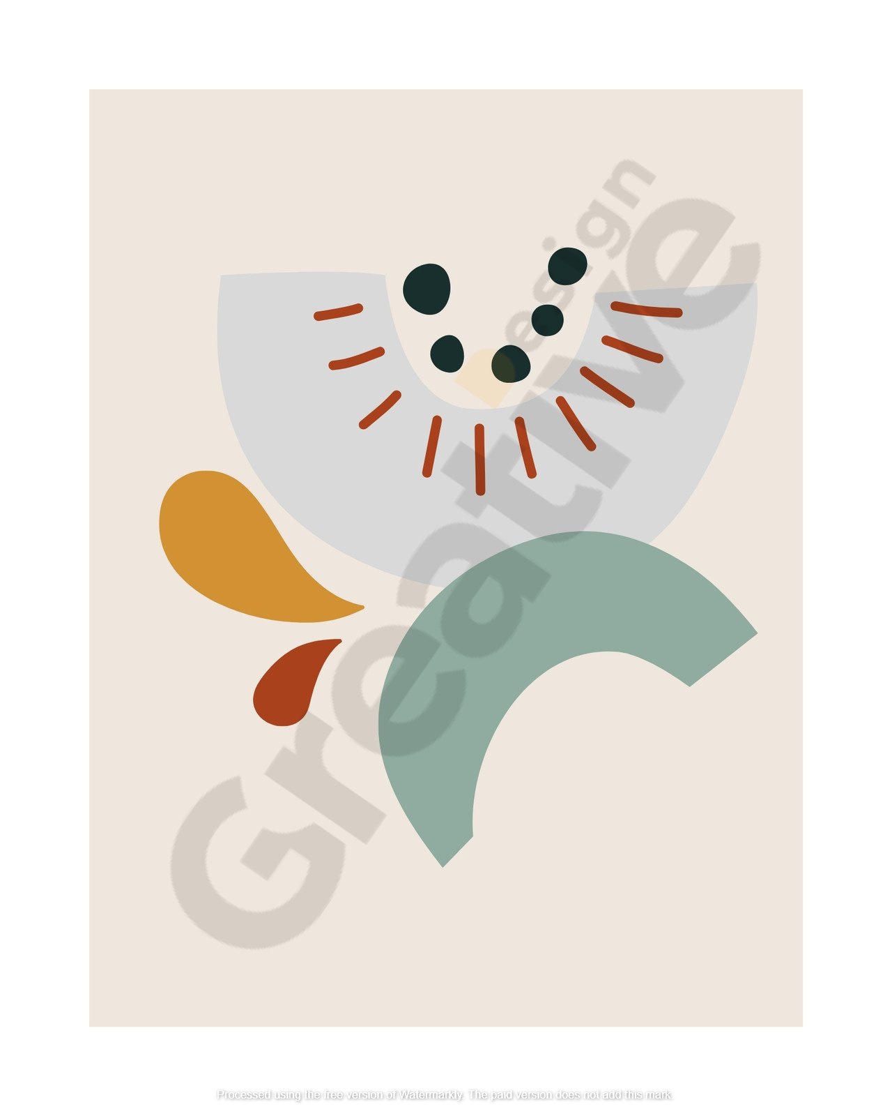 Abstract scandinavian canvas print template
