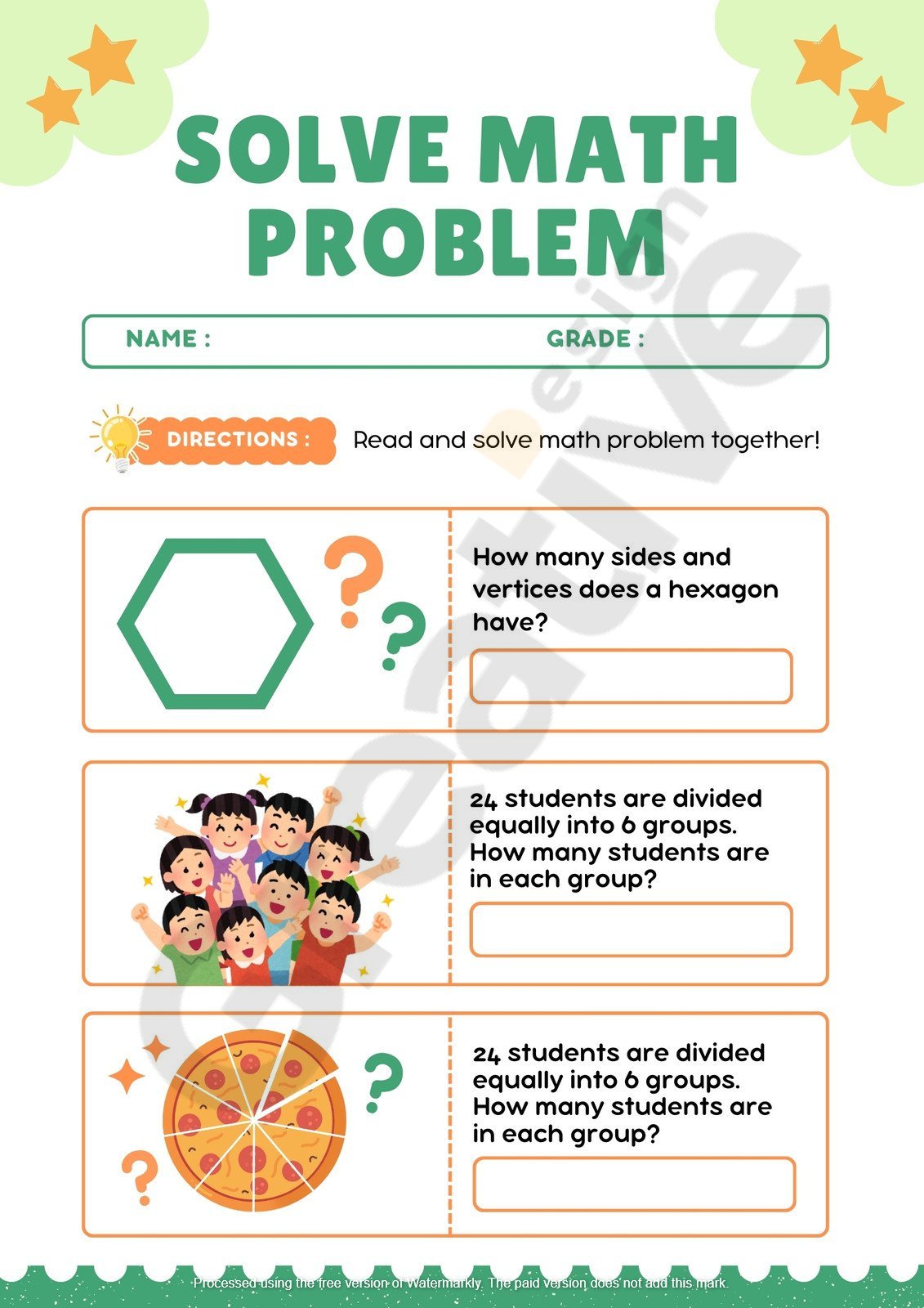 Addition solve math problems worksheet simple grade 3