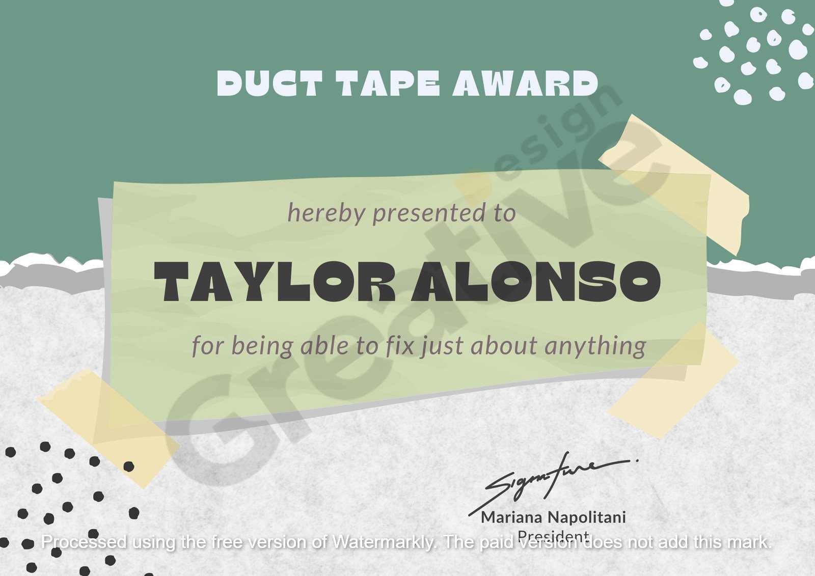 Certificate blue funny award template add humor to any occasion