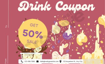 Drink discount gift certificate template