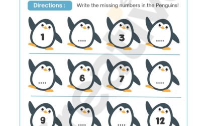 Easy math missing numbers worksheet white blue