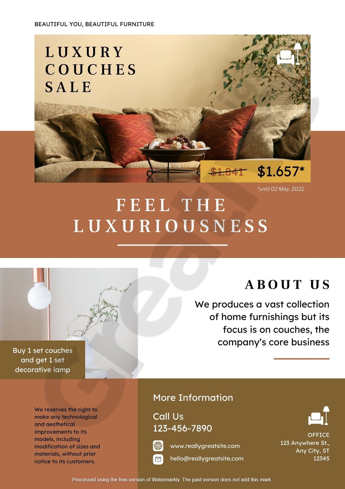 Flyer furniture template ideas canva create stunning beige aesthetic flyers