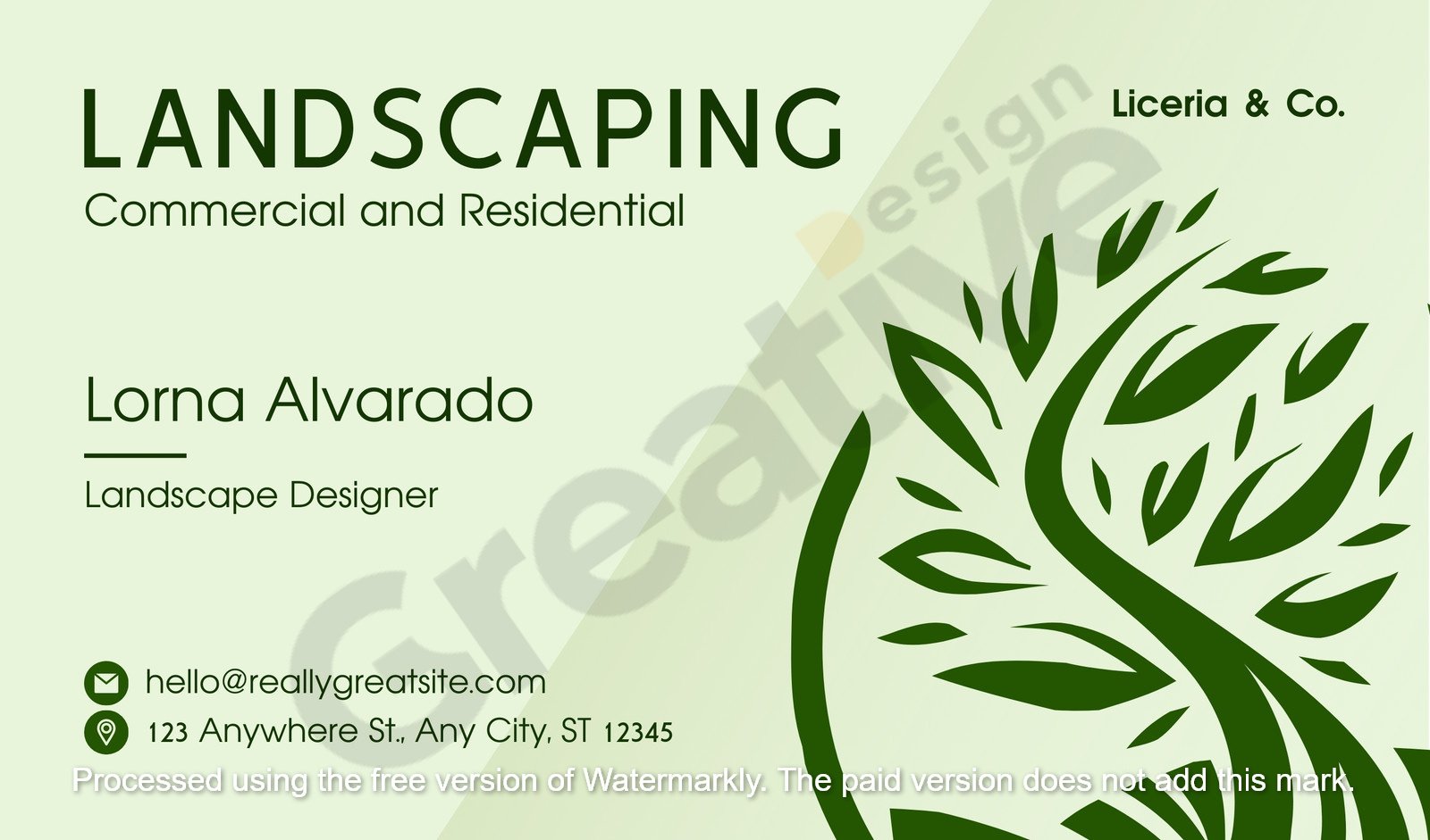 Business green modern landscaping card a guide to designing stunning first impression