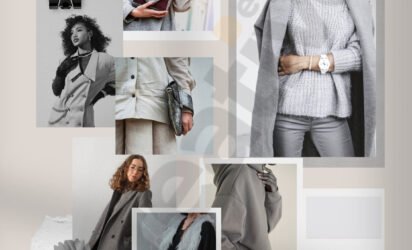 Greyscale simple photo collage poster