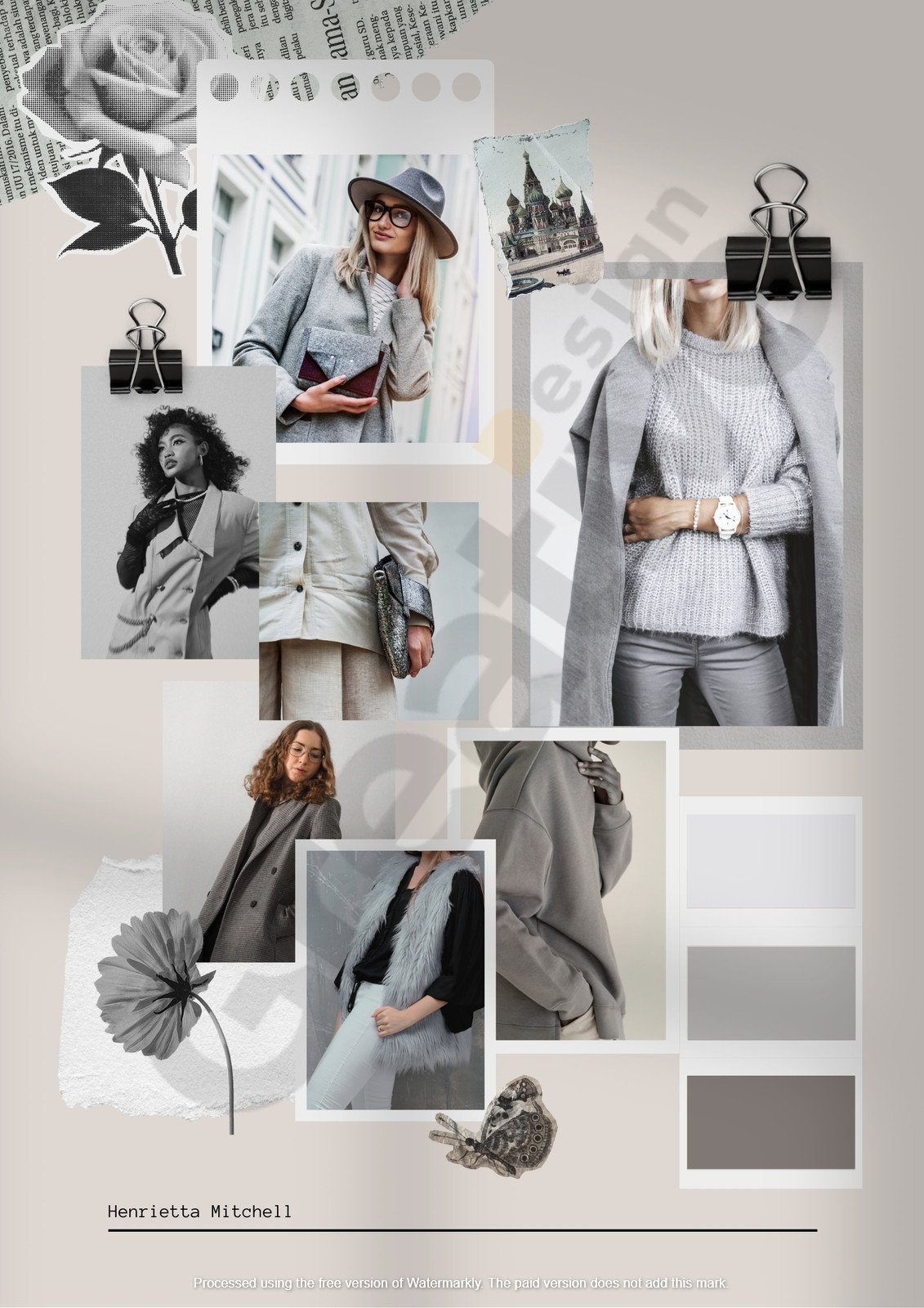 Poster greyscale simple photo collage a timeless design trend