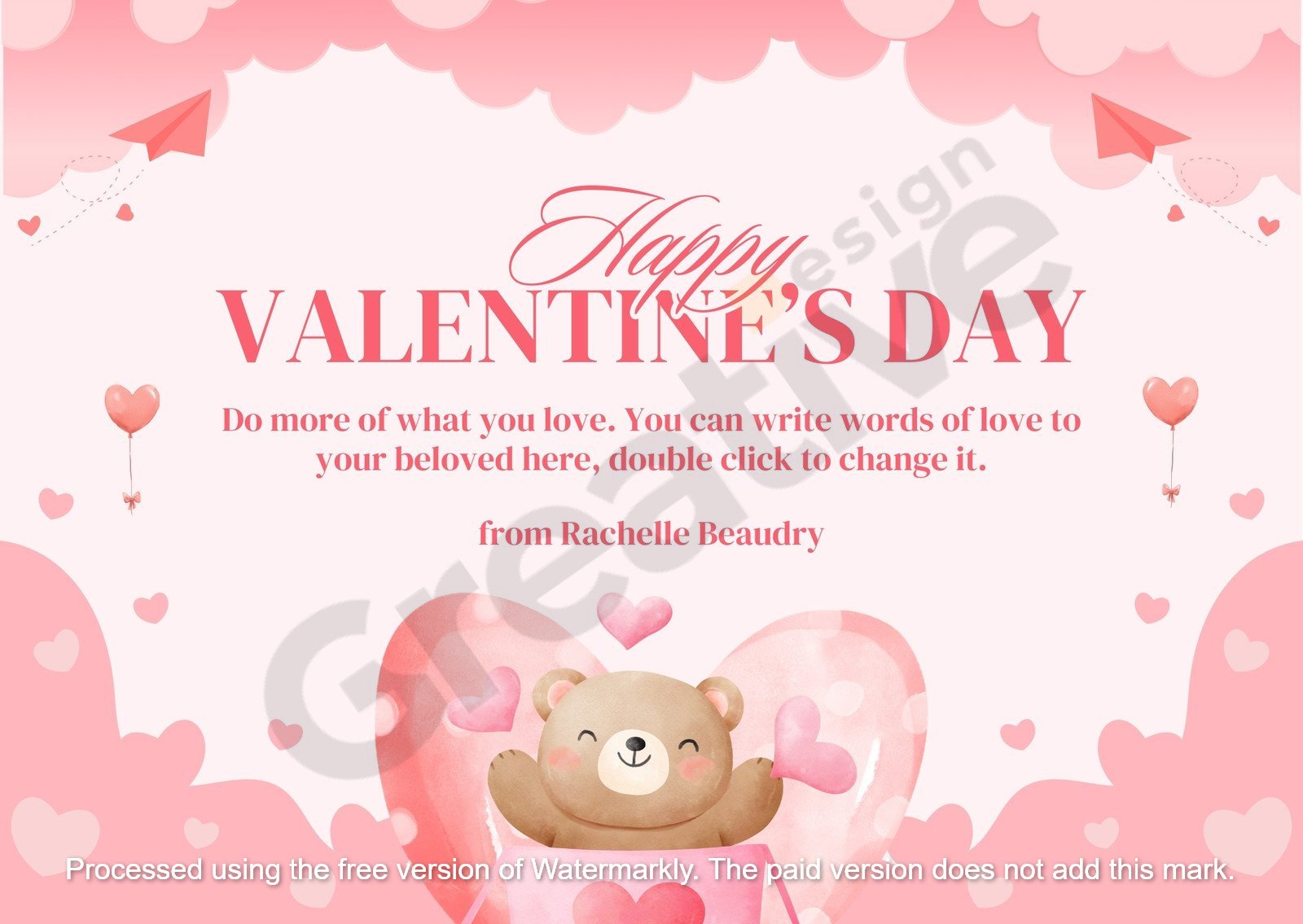Card light pink cute modern love quote greeting happy valentine day valentine's creative ideas and inspirations