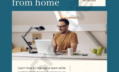 Minimalist manage team from home instagram post