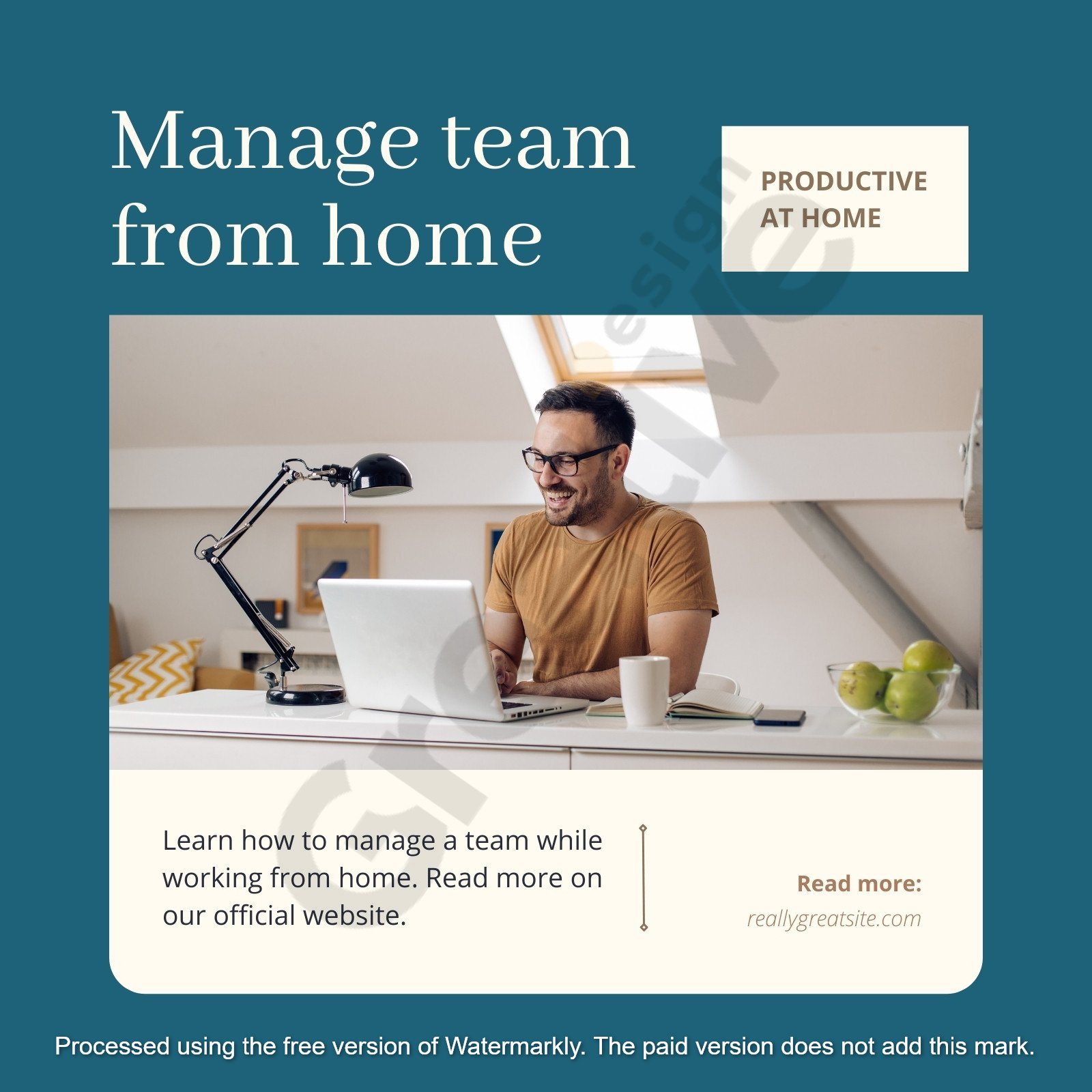 Social media minimalist manage team from home instagram post