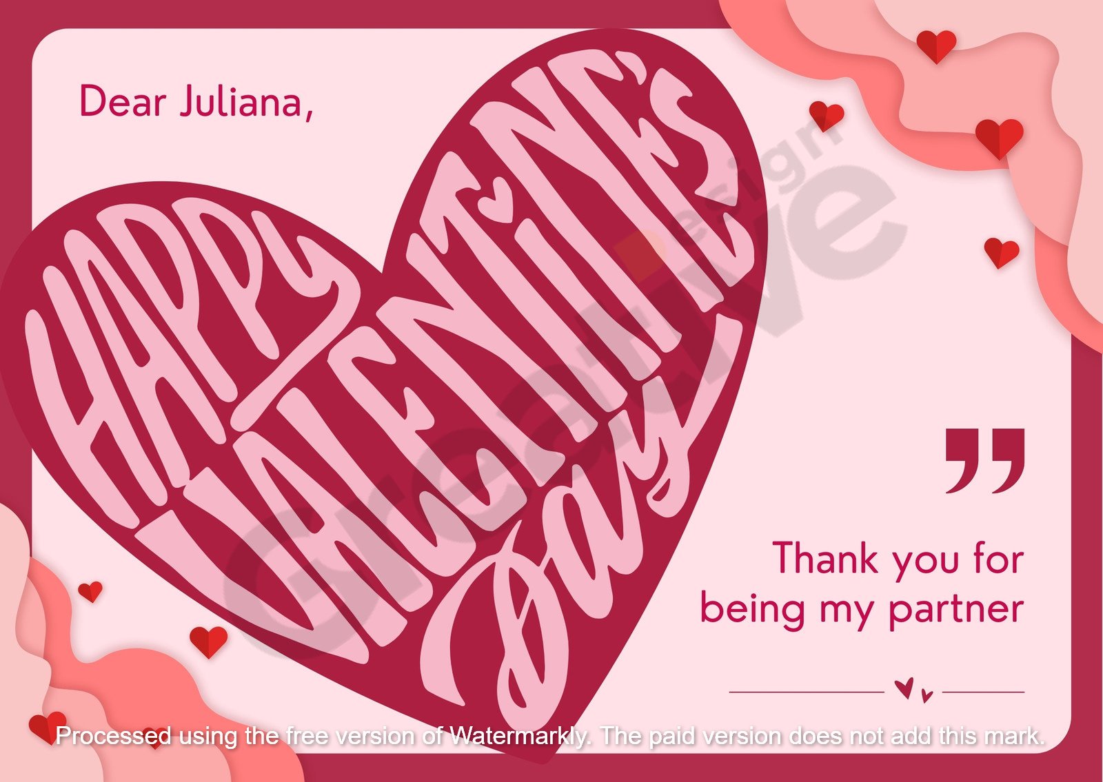 Card pink modern simple playful love hearts happy valentine s day greeting valentine's creative ideas to express through art