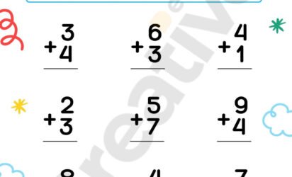 White and blue multiplication worksheet