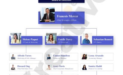 White blue simple organization chart graph poster