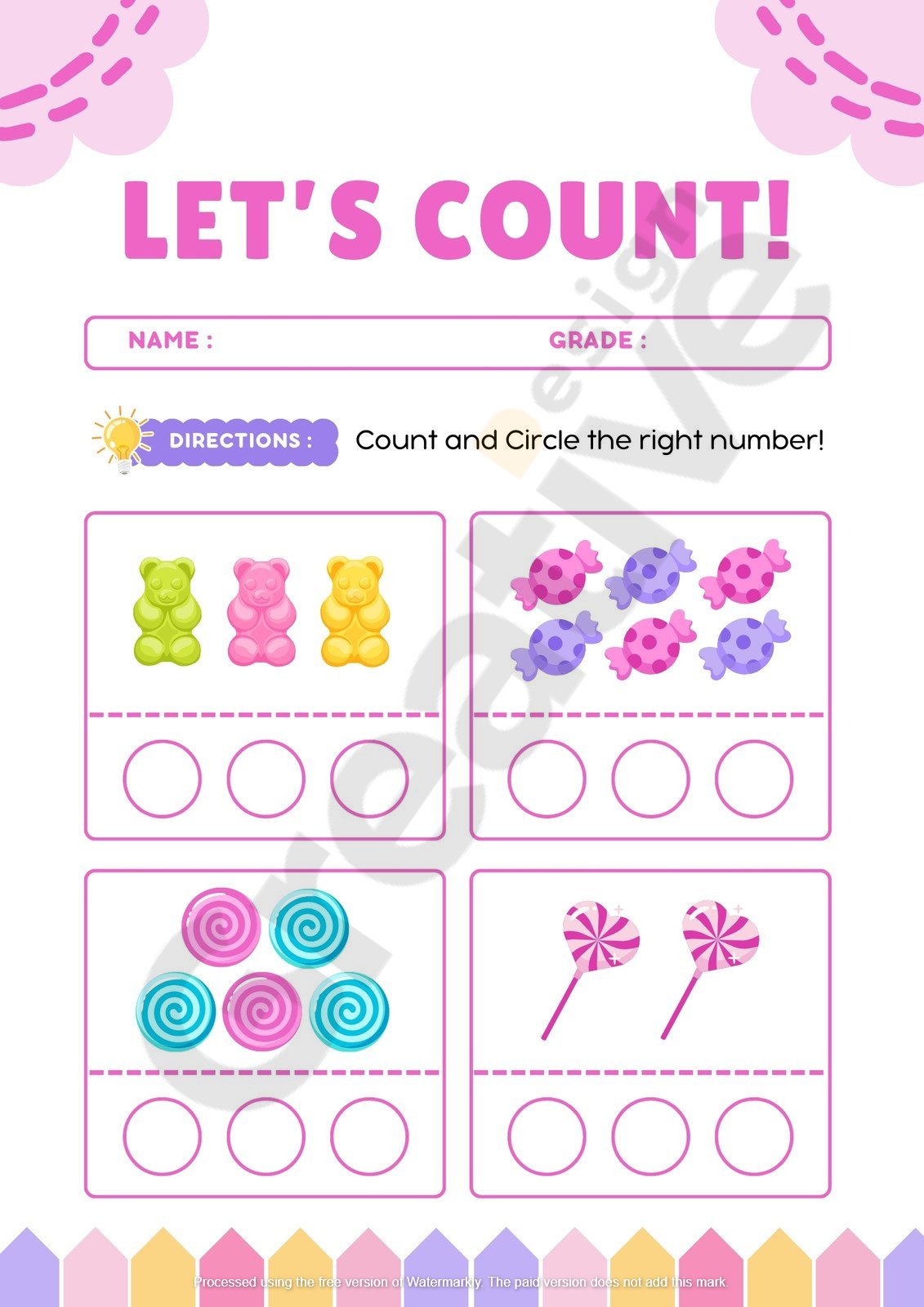 Worksheet count and circle preschool