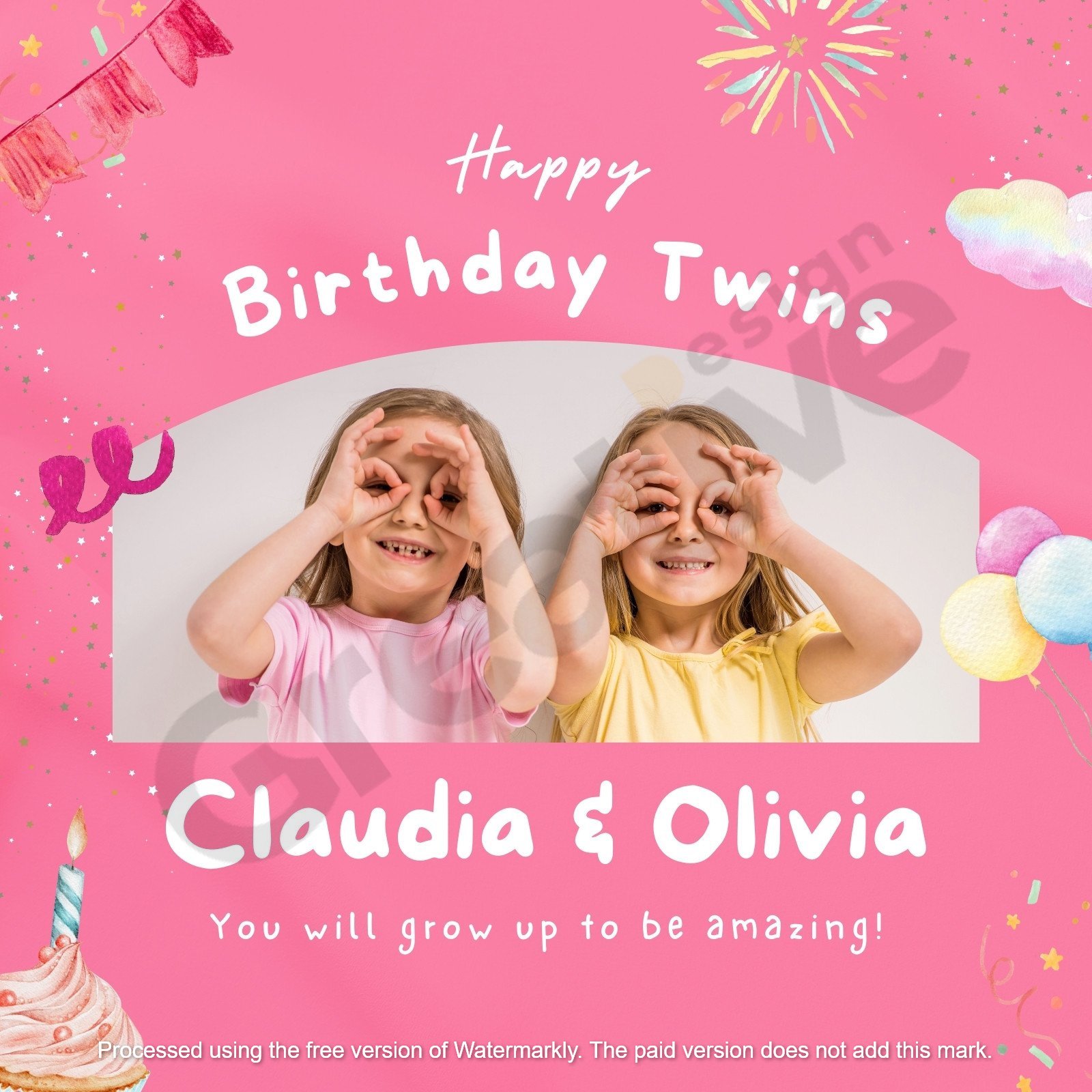 Social media yellow playful birthday kid instagram post
