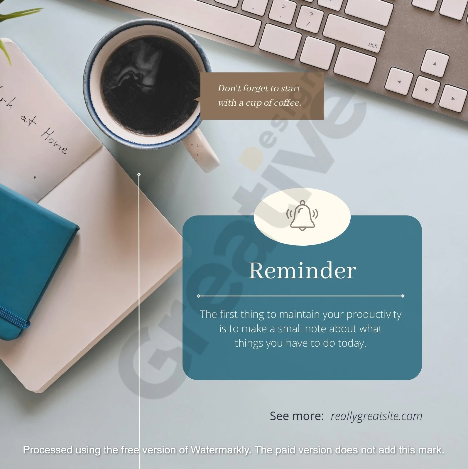 Social media full photo productivity reminder instagram post template